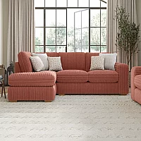 Milan Russet Fabric Left Hand Facing Chaise Sofa