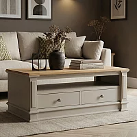 Lawson Oak and Soft White Painted Coffee Table