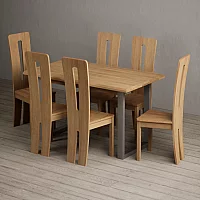Parker 160cm Solid Oak Dining Table with 6 Oak Lucca Chairs