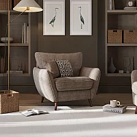 Palma Truffle Chenille Fabric Armchair