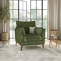 Palermo Olive Green Chenille Fabric Armchair