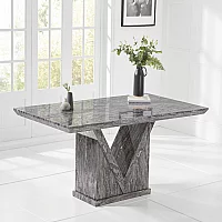 Milan 160cm Grey Marble Dining Table