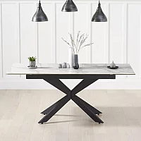 Extending Boston 180cm White Ceramic Dining Table