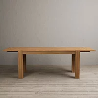 Sheringham 200cm Solid Oak Dining Table with 12 Natural Clara Chairs with Sheringham Oak Extensions Pair