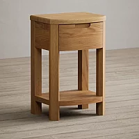 Somerton Curved Solid Oak 1 Drawer Bedside Chest