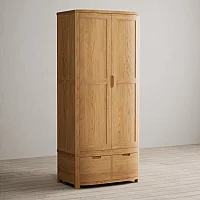 Somerton Curved Solid Oak Double Wardrobe