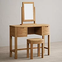 Somerton Curved Solid Oak Dressing Table Set