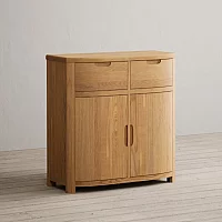 Somerton Curved Solid Oak Small Sideboard
