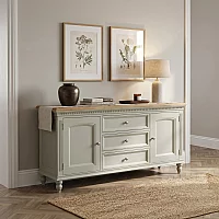 Francis Oak and Soft Green Painted Extra Large Sideboard