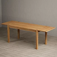 Thetford 180cm Oak Dining Table with 8 Natural Clara Chairs with Thetford 45cm Oak Extensions