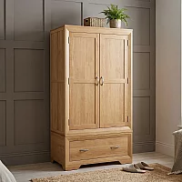 Tilt 100 Solid Oak Double Wardrobe