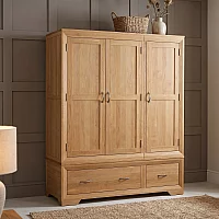 Tilt 100 Solid Oak Triple Wardrobe