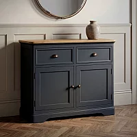 Bridstow Oak and Blue Painted Small Sideboard