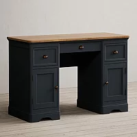 Bridstow Oak and Blue Painted Computer Desk