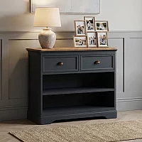 Bridstow Oak and Blue Painted Storage Console Table