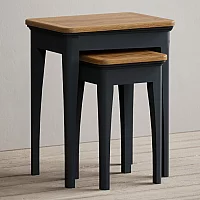 Bridstow Oak and Blue Painted Nest Of Tables