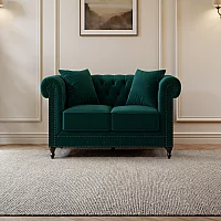 Westminster Chesterfield Green Velvet 2 Seater Sofa