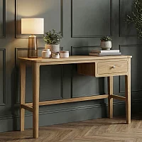 Solid Oak Dressing Table with Drawer Storage