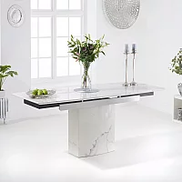 Extending Savona 160cm White Ceramic Dining Table