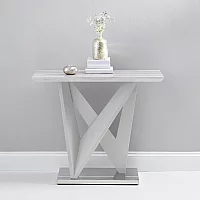 Marcella Light Grey Marble Effect High Gloss Console Table