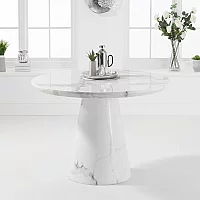 Ravello 130cm Round White Marble Dining Table