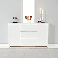 Newark 2 Door 3 Drawer White High Gloss Sideboard