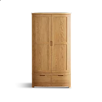 Matlock Curved Solid Oak Double Wardrobe