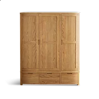 Matlock Curved Solid Oak Triple Wardrobe