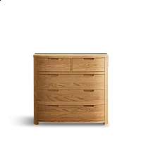 Matlock Curved Solid Oak 2 Over 3 Chest of Drawers