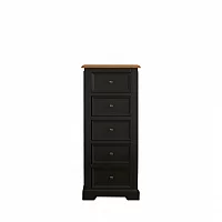 Marden Oak and Black Painted 5 Drawer Tallboy