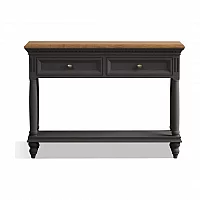 Philippe Oak and Charcoal Grey Painted Console Table