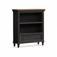 Philippe Oak and Charcoal Grey Painted Low Bookcase
