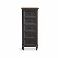 Philippe Oak and Charcoal Grey Painted 5 Drawer Tallboy
