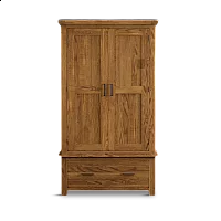 Harleston Rustic Solid Oak Double Wardrobe