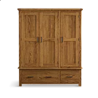 Harleston Rustic Solid Oak Triple Wardrobe