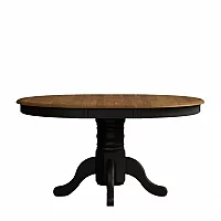 Extending Whatley 100cm130cm Oak and Black Painted Pedestal Dining Table