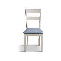 Faversham Cream Painted Chairs with Sky Blue Fabric Seat Pad Pair