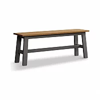 Faversham Large Grey and Oak Bench