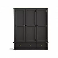 Bewley Oak and Charcoal Grey Painted Triple Wardrobe
