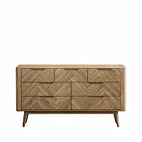 Carson Solid Oak 3 Over 4 Wide Chest Of Drawers