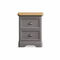 Ashton Oak and Light Grey Painted 2 Drawer Bedside Chest