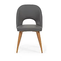 Winston Grey Faux Leather Dining Chairs Pair
