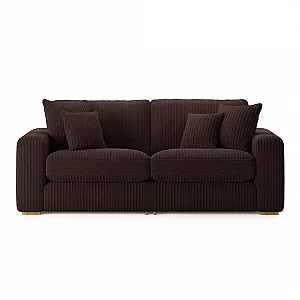 Milan Chocolate Fabric 4 Seater Sofa
