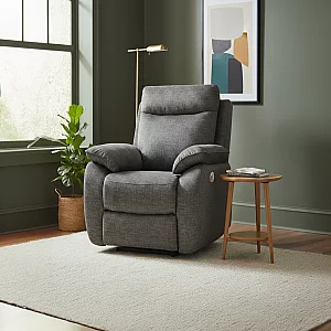 Albany Charcoal Fabric Recliner Armchair