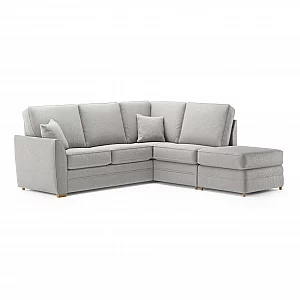 Bella Silver Fabric Large Right Hand Facing Chaise Corner Sofa