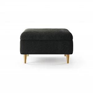 Capri Anthracite Chenille Fabric Footstool