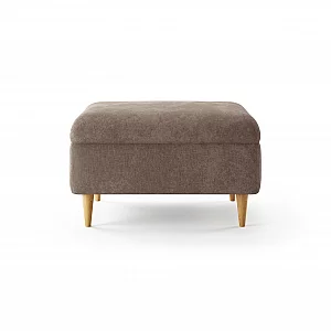 Capri Latte Chenille Fabric Footstool