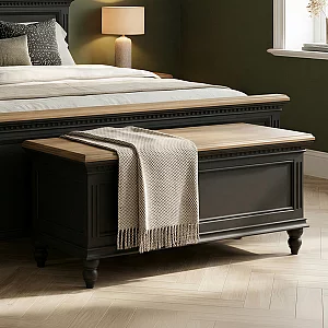 Francis Oak and Charcoal Grey Painted Blanket Box