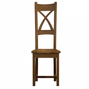 Rustic Solid Oak Rustic Oak Set of 2 Oak Dining Chairs