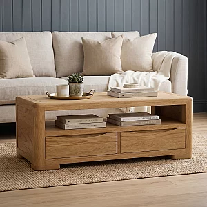 Harper Solid Oak 4 Drawer Coffee Table